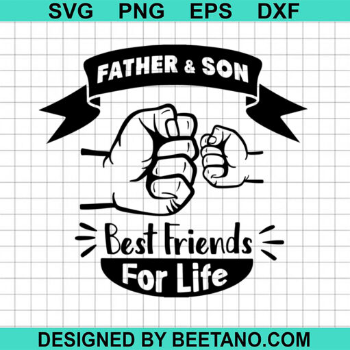 father And Son Fist Bump SVG