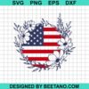 Floral American Flag Svg