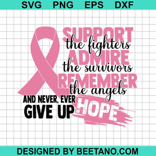 Support The Fighter And Never Give Up Svg