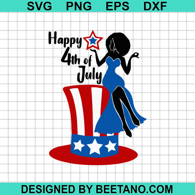 4Th Of July Afro Woman Svg, Patriotic Girl Svg, Black Girl Svg