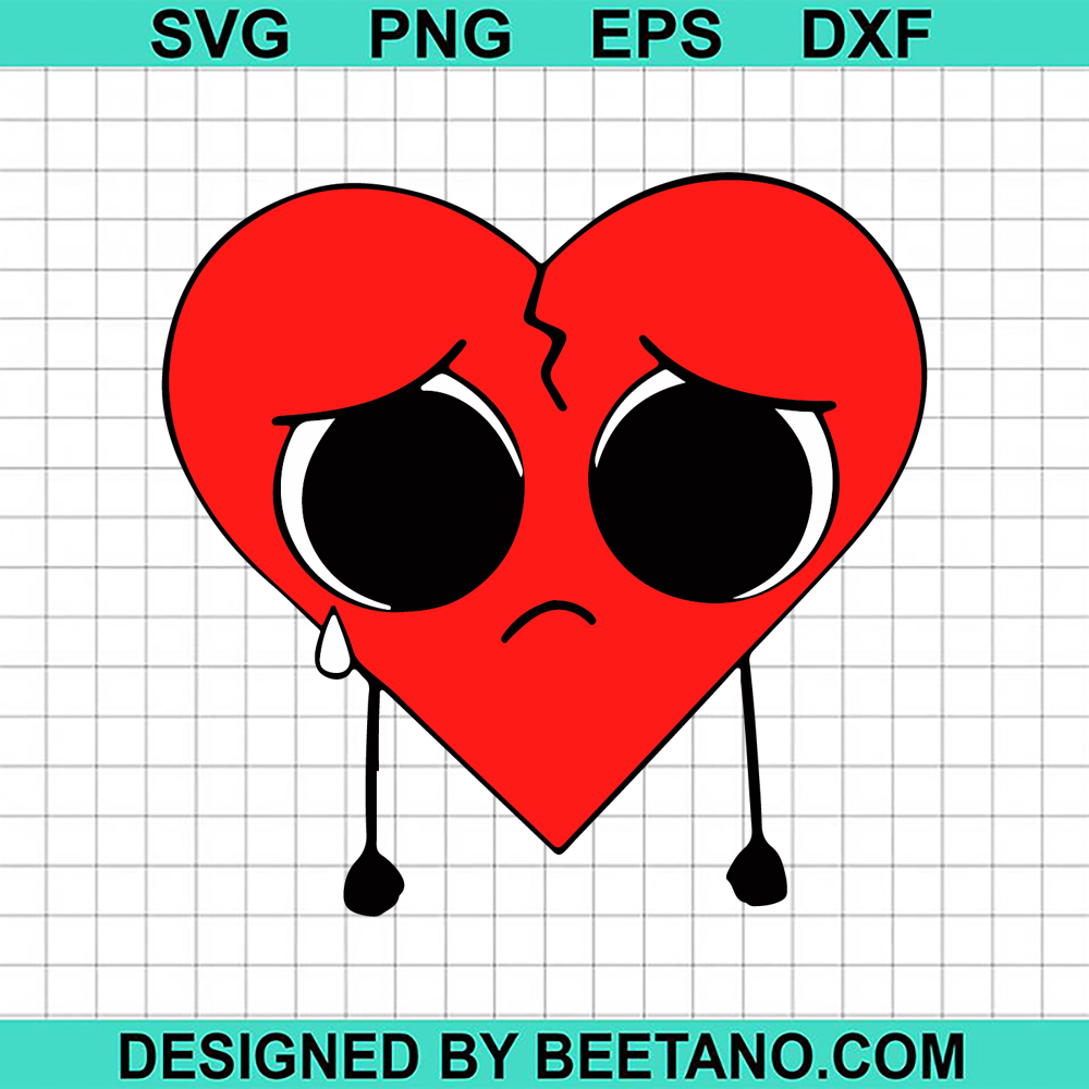 Bad Bunny Heart SVG, Un Verano Sin Ti SVG, Sad Heart Bad Bunny SVG