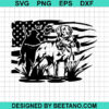 Hunting Dog American Flag Svg