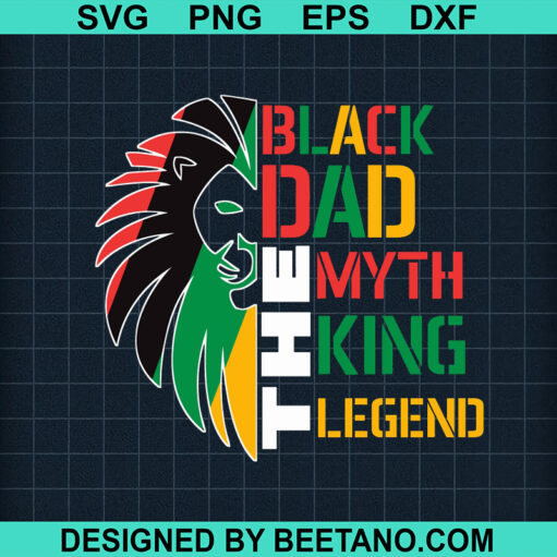 Lion Black Dad Svg