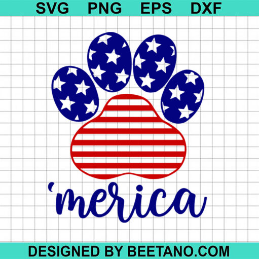 Merica Paw Print SVG