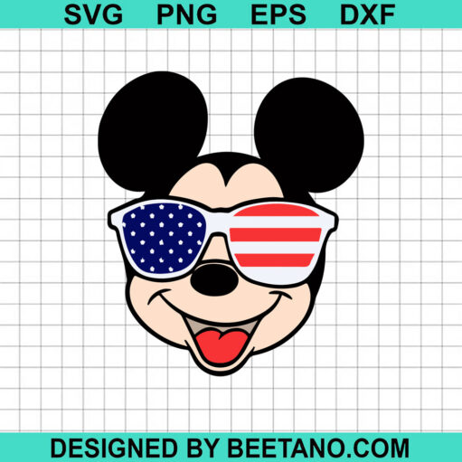 Mickey American Flag Sunglasses Svg