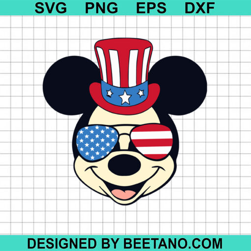 4th Of July Mickey Face SVG