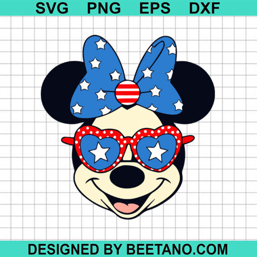 4th Of July Minnie Face SVG