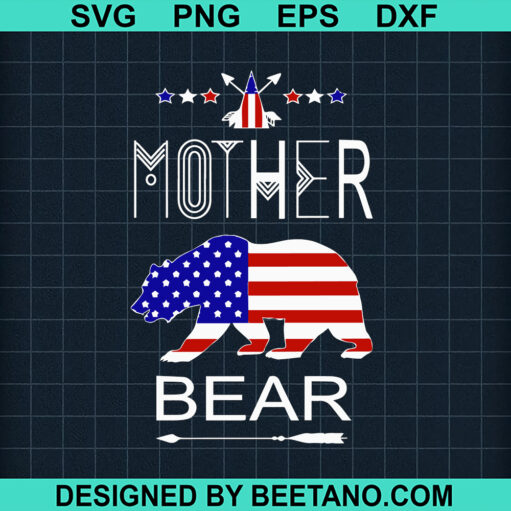 Patriotic Mother Bear Svg
