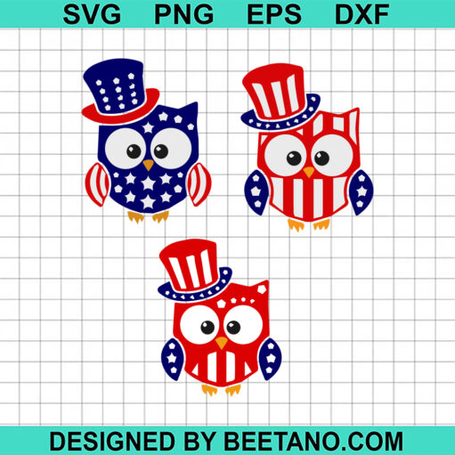 4Th Of July Owl Svg
