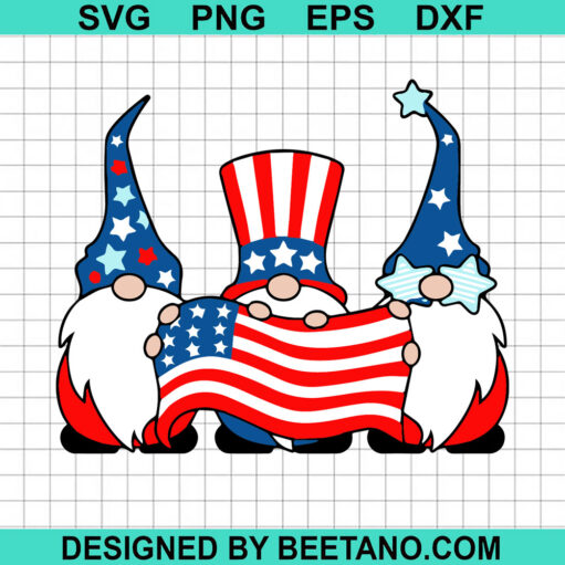 Patriotic Gnome American Flag Svg