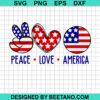 Peace Love America Svg