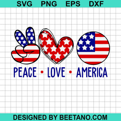 Peace Love America Svg