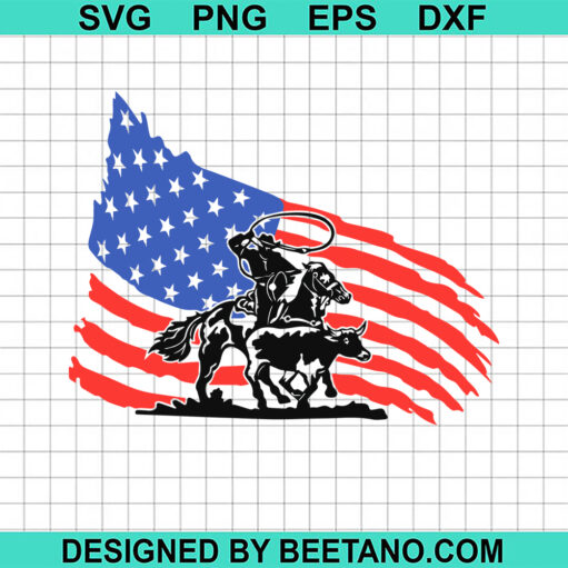Rodeo American Flag Svg