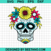 Floral Sugar Skull Svg
