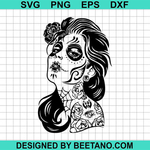 Sugar Skull Woman Svg