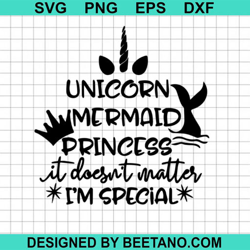Unicorn Mermaid Princess Svg
