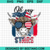 American Flag Highland Cow Svg