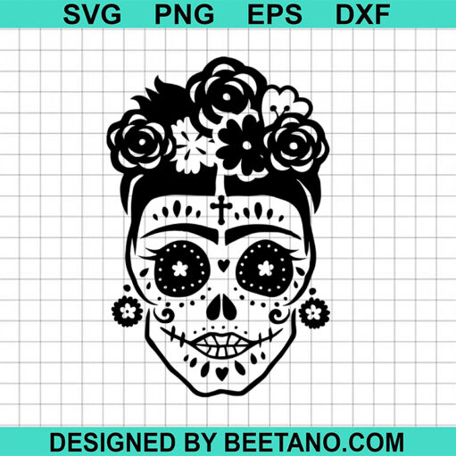 Frida Kahlo Sugar Skull Svg