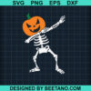Pumpkin Skeleton Dabbing Svg