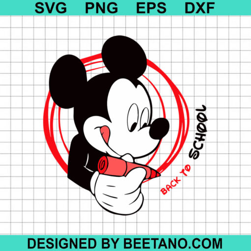 Back To School Mickey Mouse SVG
