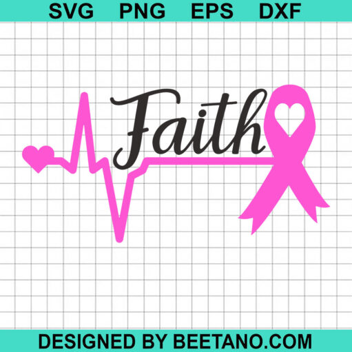 Faith Breast Cancer Ribbon Svg