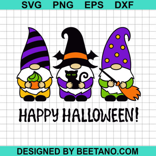 Three Gnomes Happy Halloween SVG