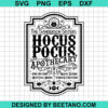 Halloween Hocus Pocus Apothecary Svg
