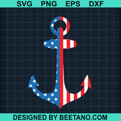 4th Of July Anchor SVG