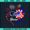 4Th Of July Nurse Heart Svg