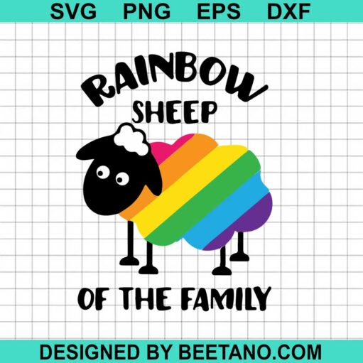 Rainbow Sheep Of The Family Svg