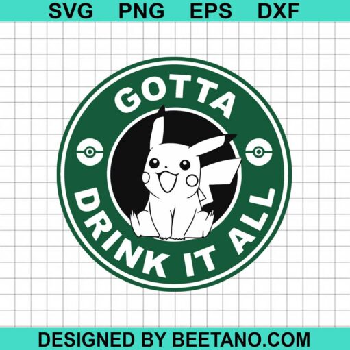 Pikachu Coffee Logo Svg