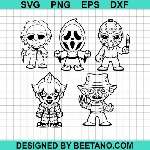 Chibi Horror Characters Svg