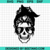 Feminist Messy Bun Skull Svg