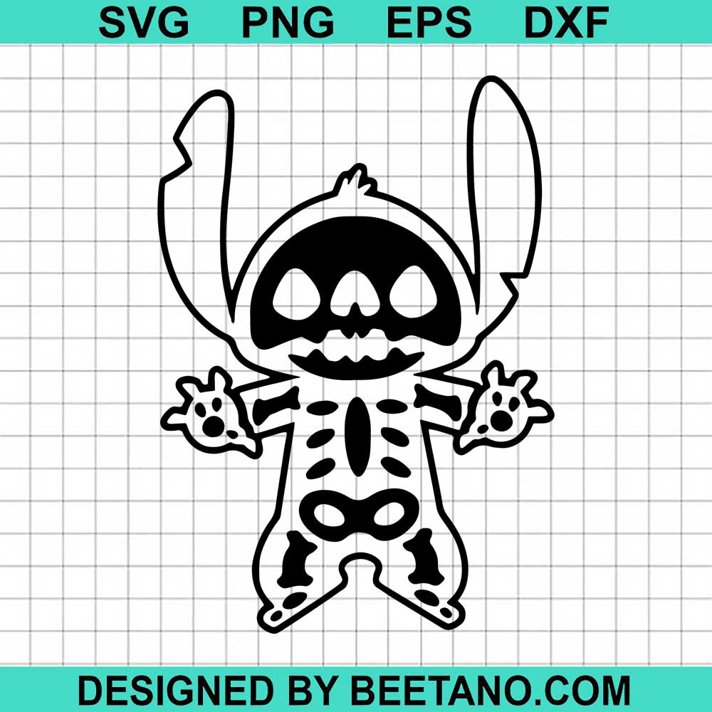 Skeleton Stitch SVG, Halloween Stitch SVG, Disney Halloween SVG