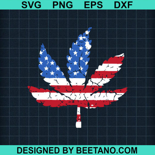 American Flag Weed Svg