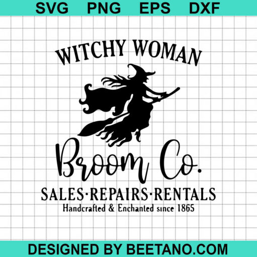 Witchy Woman Broom Co Svg