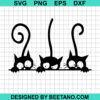 Three Black Cats Svg