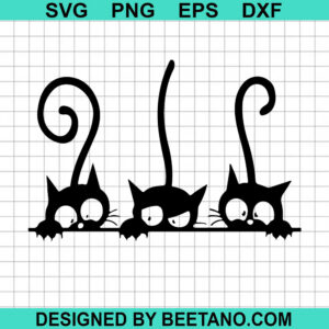 Three Black Cats Svg