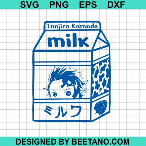 Demon slayer milk carton water bottle SVG