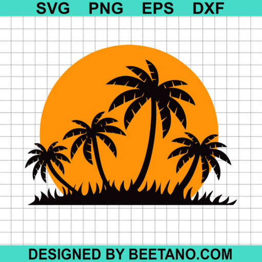 Palm Tree Sunset Svg Palm Beach Svg Summer Svg File