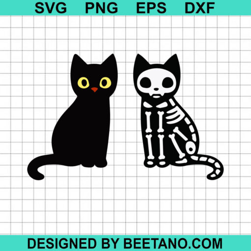Halloween Skeleton Cat SVG