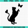Black Cat And Butterfly Svg