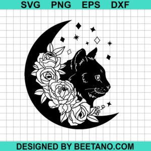 Black Cat On The Moon Svg