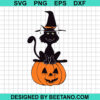 Black Cat With Pumpkin Halloween Svg