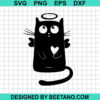 Funny Black Cat Svg