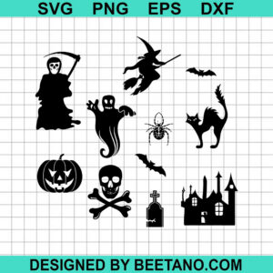 Halloween Bundle SVG, Halloween Witch SVG, Halloween Cat SVG 5 Halloween Bundle SVG
