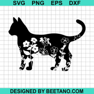 Floral Cat Svg