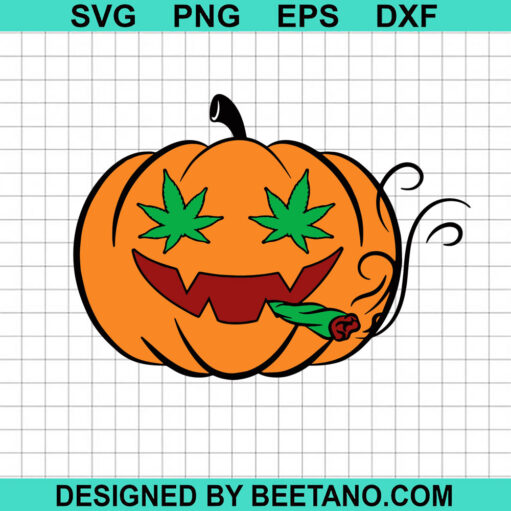Pumpkin Smoking Weed SVG
