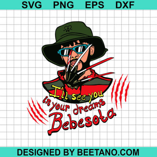 Halloween Bad Bunny Freddy Krueger SVG
