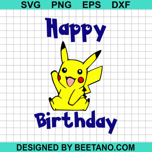 Happy birthday Pikachu SVG